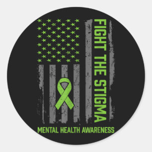 Mental Health Awareness Shirt Fight The Stigma Classic Round Sticker