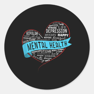 Mental Health Awareness Shirt For Women And Men He Classic Round Sticker