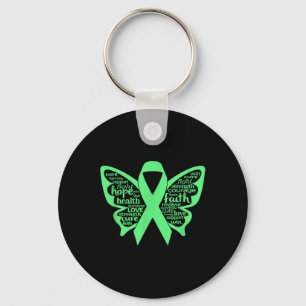 Mental Health Awareness Shirt Green Butterfly Ribb Key Ring