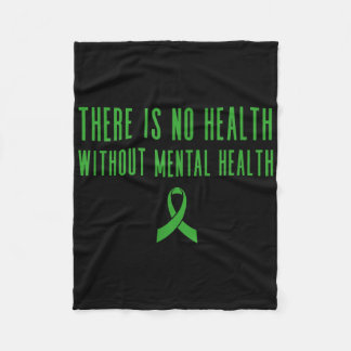 Mental Health Awareness Shirt - Green Ribbon  Fleece Blanket