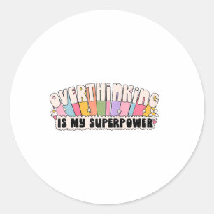 Mental Health Awareness Shirt Groovy Retro Overthi Classic Round Sticker