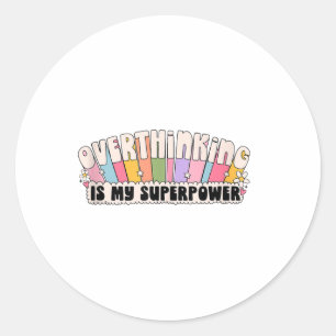 Mental Health Awareness Shirt Groovy Retro Overthi Classic Round Sticker