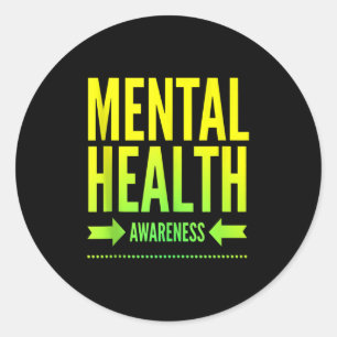 Mental Health Awareness Shirt Support Ribbon Gift Classic Round Sticker
