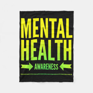 Mental Health Awareness Shirt Support Ribbon Gift  Fleece Blanket
