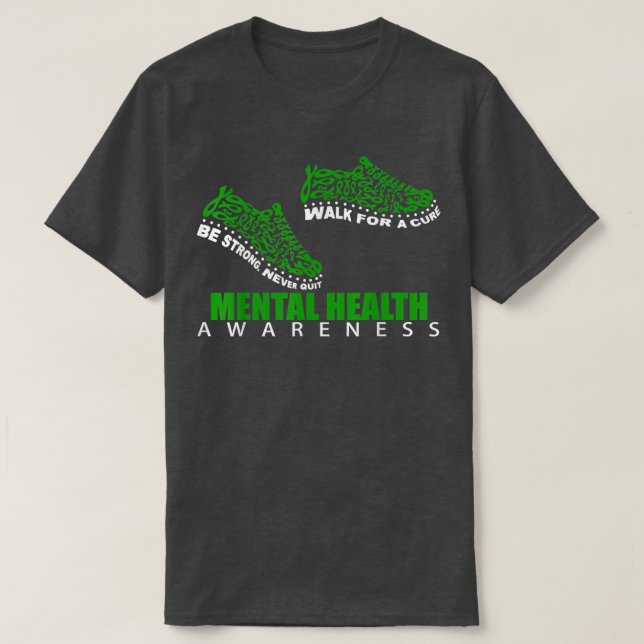 Mental Health Awareness Shoes Ribbon Walk For A Cu T-Shirt (Design Front)