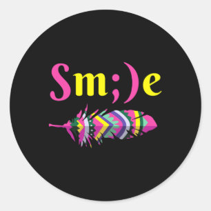 Mental Health Awareness Smile Semicolon Suicide Classic Round Sticker