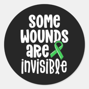 Mental Health Awareness Some Wounds Are Invisible Classic Round Sticker