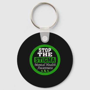 Mental Health Awareness Stop The Stigma Green Ribb Key Ring