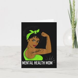 Mental Health Awareness Strong Mum Afro Mother Bla Card
