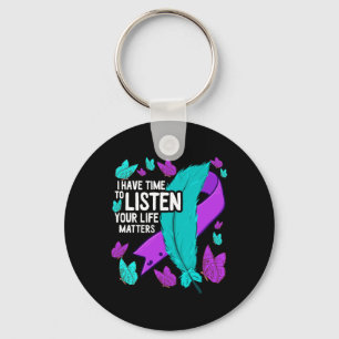 Mental Health Awareness Suicide Prevention Ribbon Key Ring