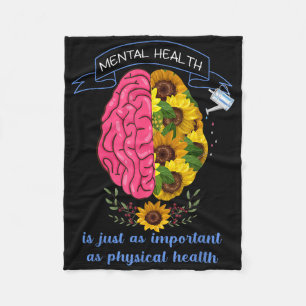 Mental Health Awareness Suicide Prevention Think P Fleece Blanket