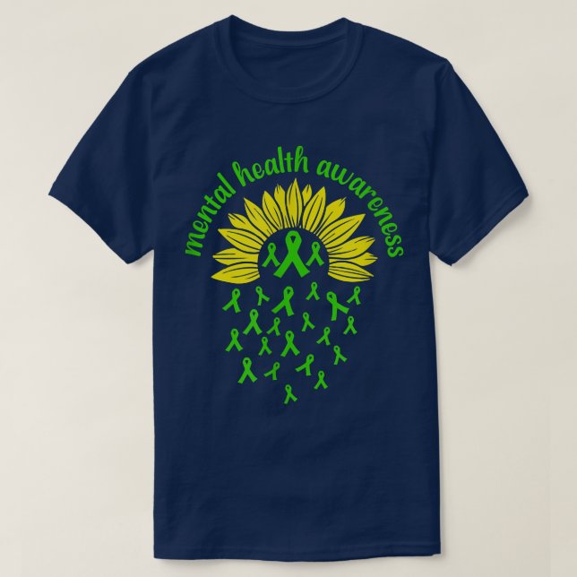 Mental Health Awareness Sunflower 4030  T-Shirt (Design Front)