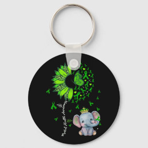 Mental Health Awareness Sunflower Baby Elephant Gr Key Ring
