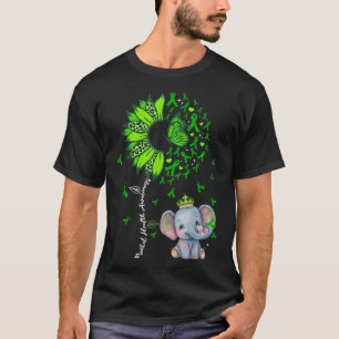 Mental Health Awareness Sunflower Baby Elephant Gr T-Shirt