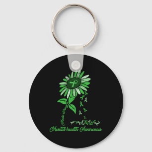 Mental Health Awareness Sunflower Brain Illness Gr Key Ring