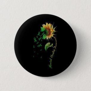 Mental Health Awareness Sunflower Comfort Colours  6 Cm Round Badge