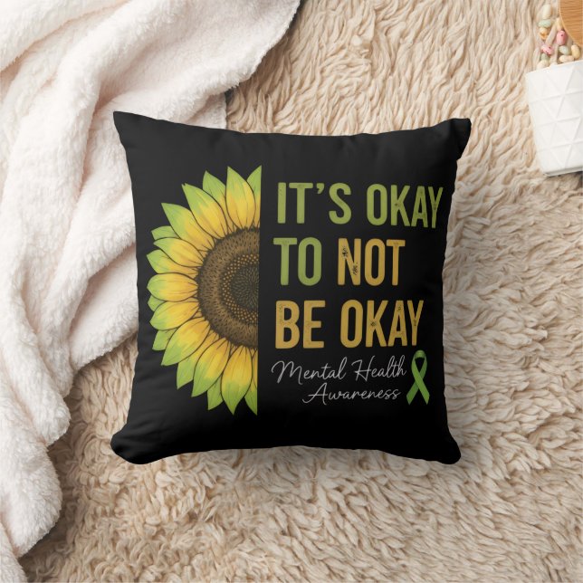 Mental Health Awareness Sunflower  Cushion (Blanket)