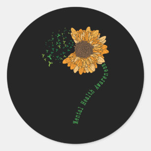 Mental Health Awareness Sunflower End The Stigma S Classic Round Sticker