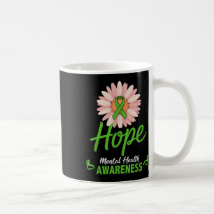 Mental Health Awareness Sunflower Green Ribbon Pos Coffee Mug