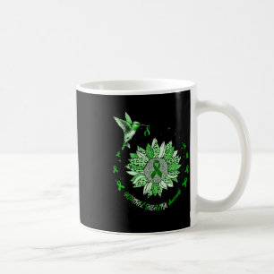 Mental Health Awareness Sunflower Hummingbird Ribb Coffee Mug