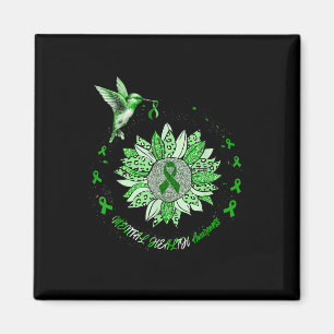 Mental Health Awareness Sunflower Hummingbird Ribb Magnet