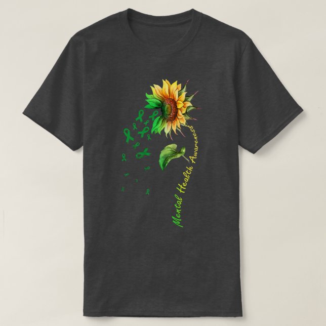 Mental Health Awareness Sunflower Premium  T-Shirt (Design Front)