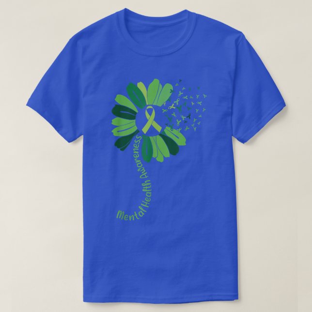 Mental Health Awareness Sunflower Ribbons Graphic  T-Shirt (Design Front)