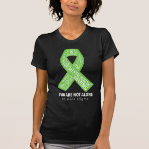 Mental Health Awareness Support Ribbon Word Cloud  T-Shirt
