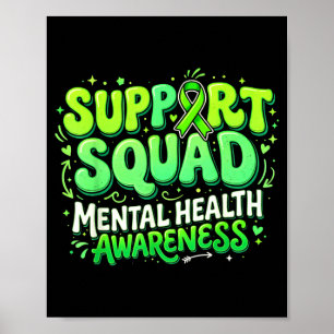 Mental Health Awareness Support Squad Green May Poster