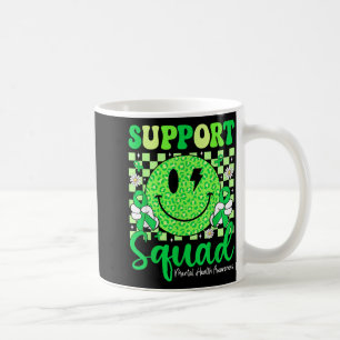 Mental health awareness support squad green ribbon coffee mug