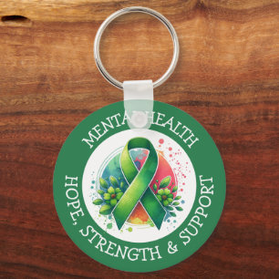 Mental Health Awareness - Support Strength Support Key Ring