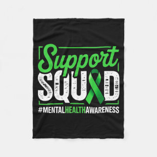 Mental health awareness support team green ribbonM Fleece Blanket