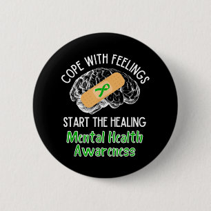 Mental Health Awareness Therapist Psychology Psych 6 Cm Round Badge