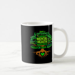 Mental Health Awareness Tree Mens Womens Grreen Ri Coffee Mug