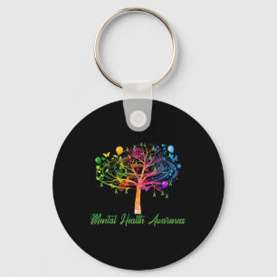 Mental Health Awareness Tree Ribbon  Key Ring