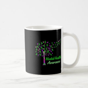 Mental Health Awareness Tree Ribbons Supporter Gra Coffee Mug