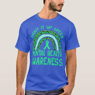 Mental Health Awareness Trendy Rainbow Leopard Pri T-Shirt