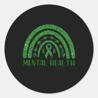 Mental Health Awareness-twinkle Rainbow.  Classic Round Sticker