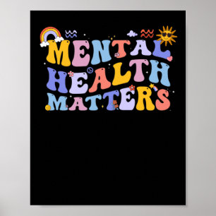 Mental Health Awareness Vintage Groovy Mental Heal Poster