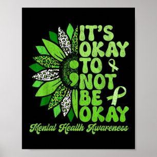 Mental Health Awareness Vintage Its Okay To Not Be Poster
