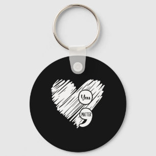 Mental Health Awareness Week Semicolon Suicide Pre Key Ring
