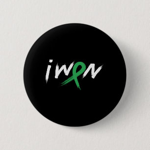 Mental Health Awareness Won Green Ribbon Support 6 Cm Round Badge