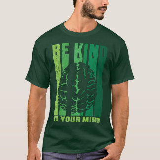 Mental Health Aweareness Funny Human Brain Ribbon  T-Shirt