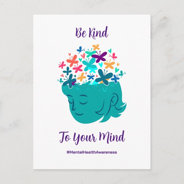 Mental Health Be Kind to Your Mind Personalise Postcard (Front)