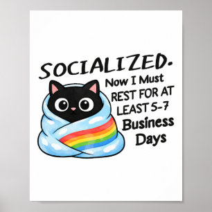 Mental Health Black Cat Socialised Rest 5-7 Busine Poster