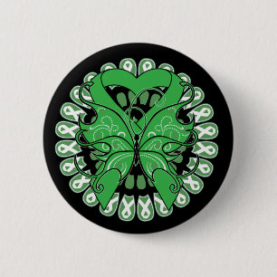 Mental Health Butterfly Circle of Ribbons 6 Cm Round Badge