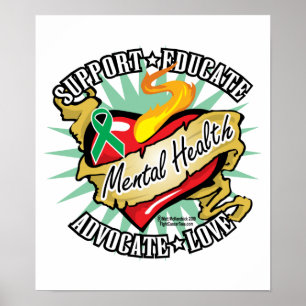 Mental Health Classic Heart Poster