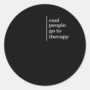Mental Health Cool People Go To Therapy Awareness Classic Round Sticker