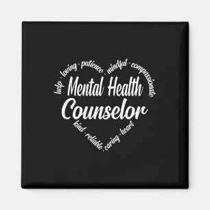 Mental Health Counsellor Heart Word Cloud Magnet