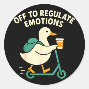 Mental health counsellor off to regulate emotionsM Classic Round Sticker